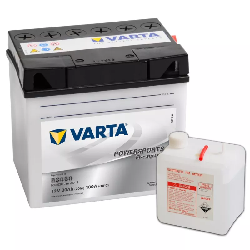 Batterie 12V 30AH, batterie moto Varta 53030 - BatterySet