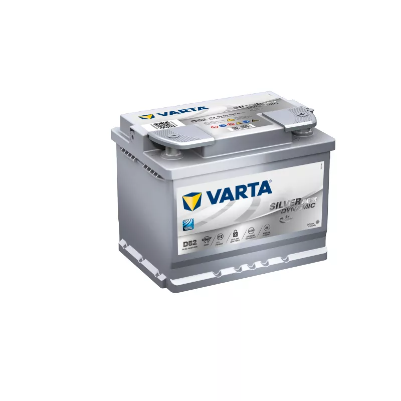 VARTA SILVER dynamic, D52 Batterie 560901068D852 12V 60Ah 680A B13 AGM- Batterie D52, 560901068