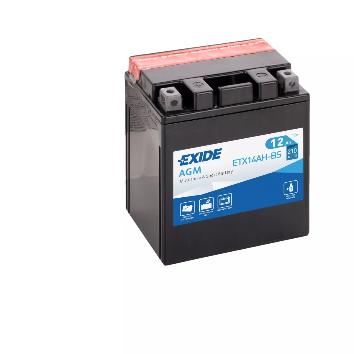 BATTERIE EXIDE AGM ETX14AHBS/YTX14AHBS Batteries Motos, Scooters