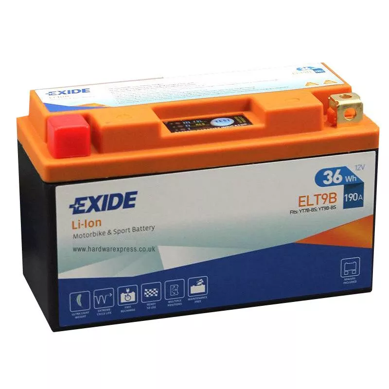 BATTERIE EXIDE LI-ION ELT9B - Batteries Motos, Scooters, Quads, Motoneiges  Moto - BatterySet