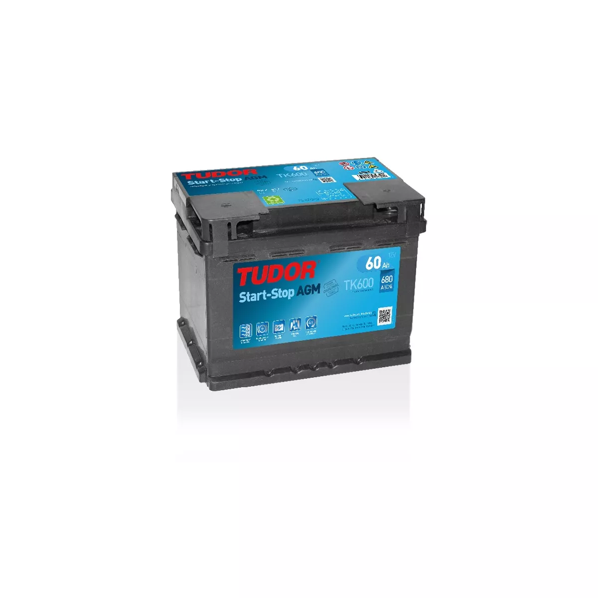 Batterie Start-stop AGM TUDOR TK600 12V 60Ah 680A - Batteries Auto,  Voitures, 4x4, Véhicules Start & Stop Auto - BatterySet