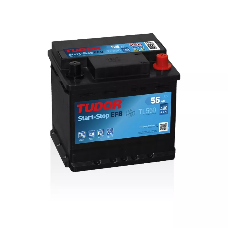 Batterie Start-stop EFB TUDOR TL550 12V 55Ah 480A - Batteries Auto