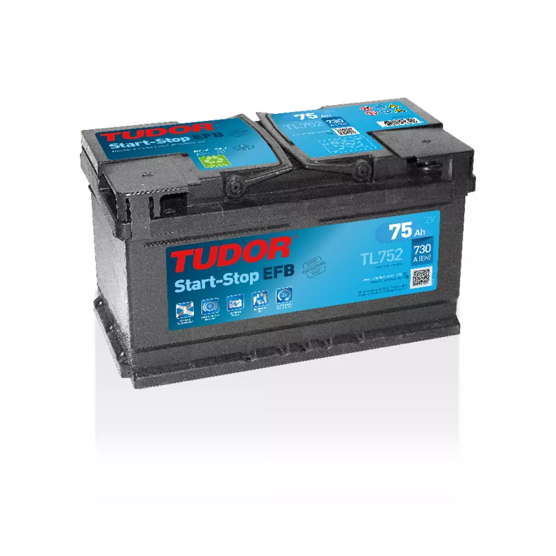 Batterie Start-stop EFB TUDOR TL752 12V 75Ah 730A