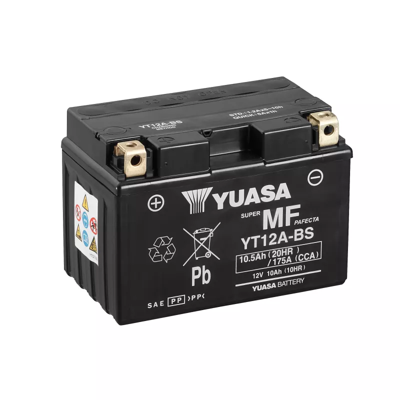 Batterie YT12A-BS, batterie moto Yuasa 12V 10AH 175A - BatterySet