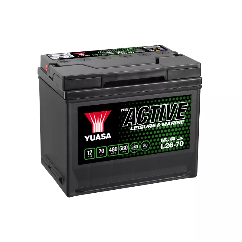 Batterie Yuasa Leisure L26-70 12V 70Ah 450A - Batteries à décharge lente  Camping-car - BatterySet