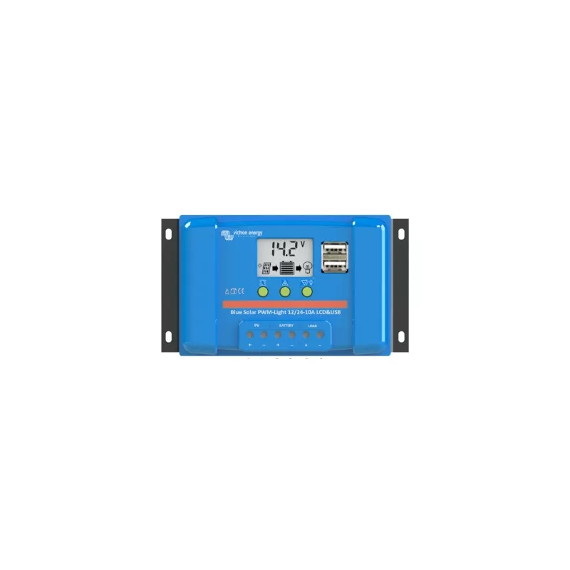 CONTROLEUR DE CHARGE VICTRON ENERGY BLUESOLAR PWM LCD&USB 12/24V 10A