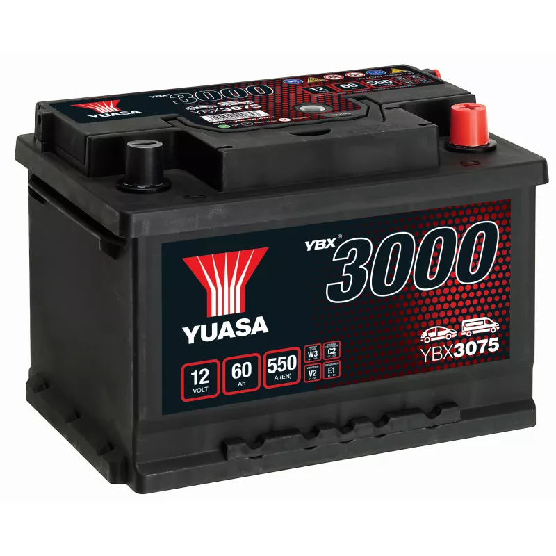 BATTERIE YUASA YBX3075 12V 60AH 550A - Batteries Auto, Voitures, 4x4,  Véhicules Start & Stop Auto - BatterySet