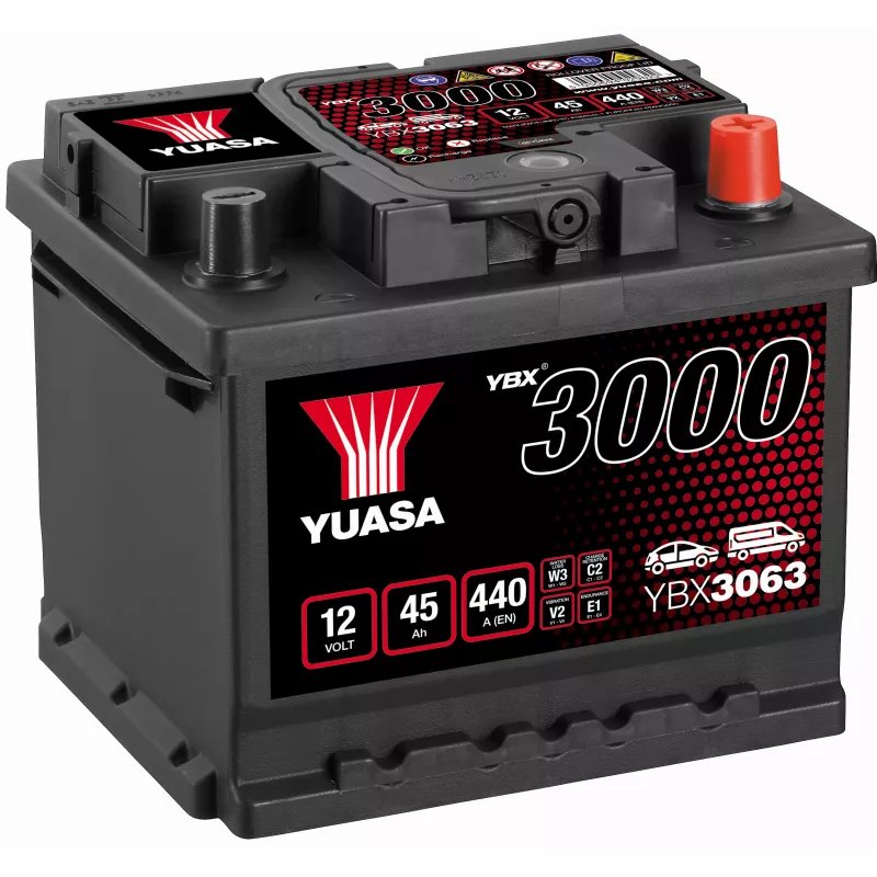 BATTERIE YUASA YBX3063 12V 45AH 440A - Batteries Auto, Voitures