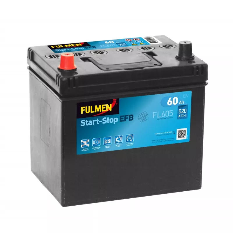 BATTERIE EFB FULMEN FL605 12V 60AH 520A - Batteries Auto, Voitures, 4x4,  Véhicules Start & Stop Auto - BatterySet