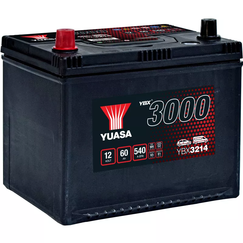 BATTERIE YUASA YBX3214 12V 60Ah 540A - Batteries Auto, Voitures