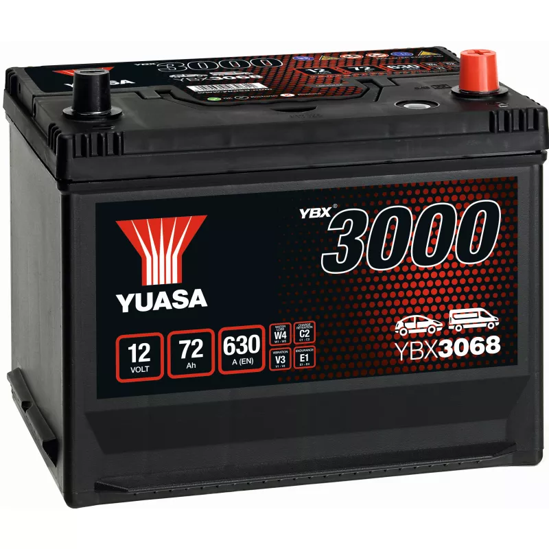 BATTERIE YUASA YBX3068 12V 72Ah 630A - Batteries Auto, Voitures, 4x4,  Véhicules Start & Stop Auto - BatterySet