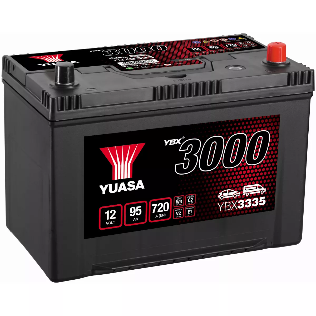 BATTERIE YUASA YBX3335 12V 95Ah 720A - Batteries Auto, Voitures, 4x4,  Véhicules Start & Stop Auto - BatterySet