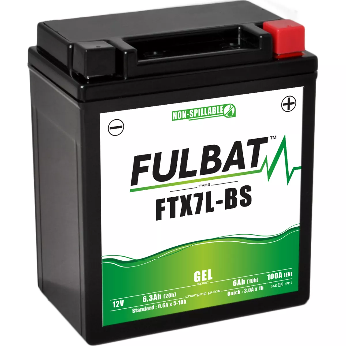 BATTERIE GEL MOTO FULBAT FTX7LBS / YTX7LBS 12V 6,3AH 100A BatterySet