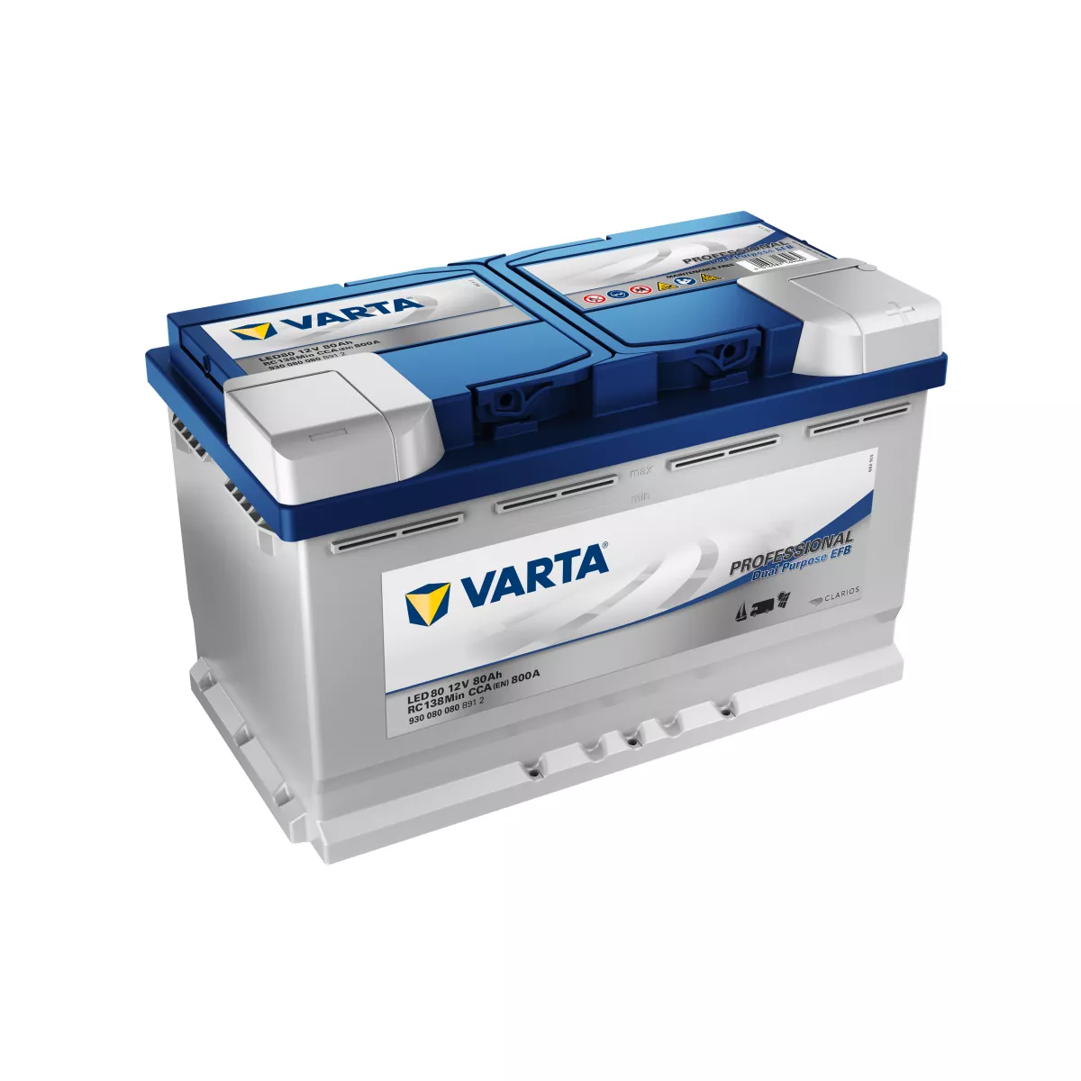 BATTERIE VARTA DUAL PURPOSE EFB LED80 12V 80AH 800A Batteries Camping