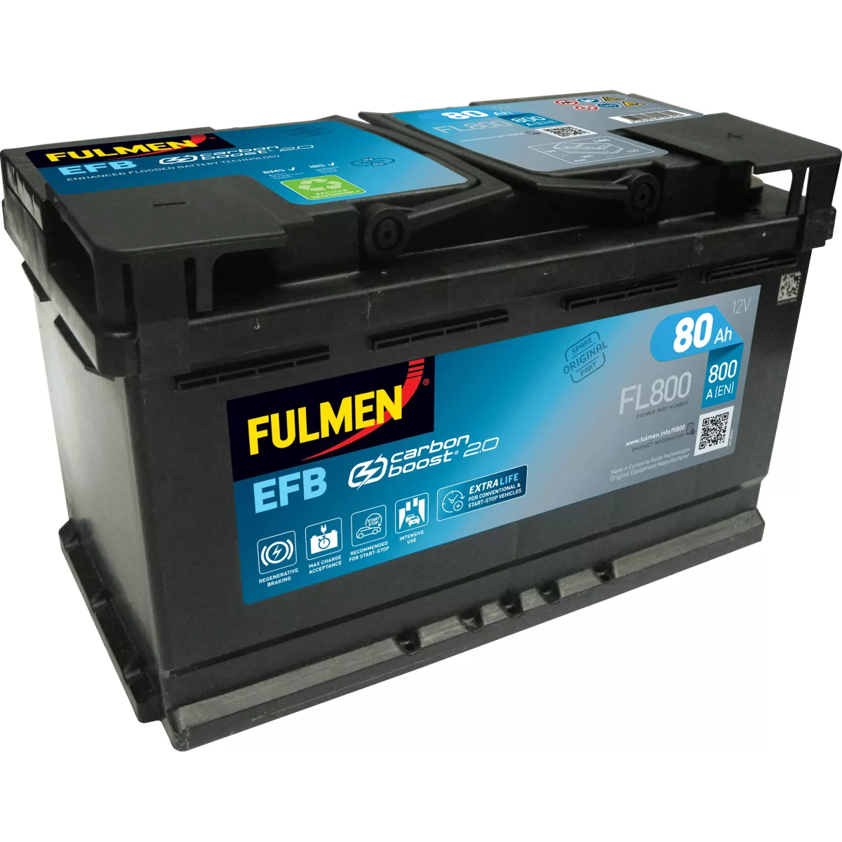 BATTERIE EFB FULMEN FL800 12V 80AH 800A Batteries Auto, Voitures, 4x4