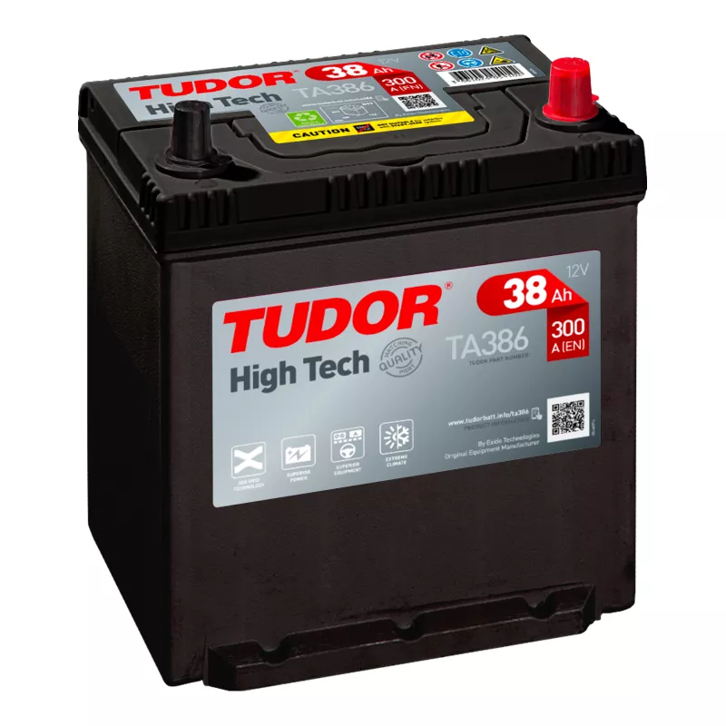 Batterie HIGH TECH TUDOR TA386 12V 38Ah 300A