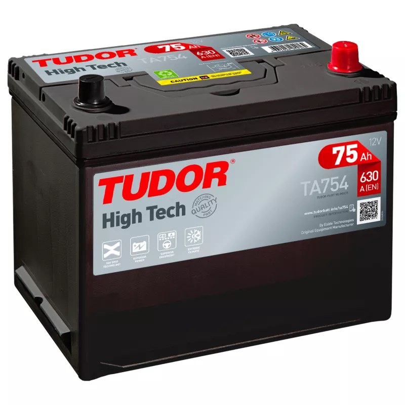 Batterie HIGH TECH TUDOR TA754 12V 75Ah 630A - Batteries Auto, Voitures,  4x4, Véhicules Start & Stop Auto - BatterySet