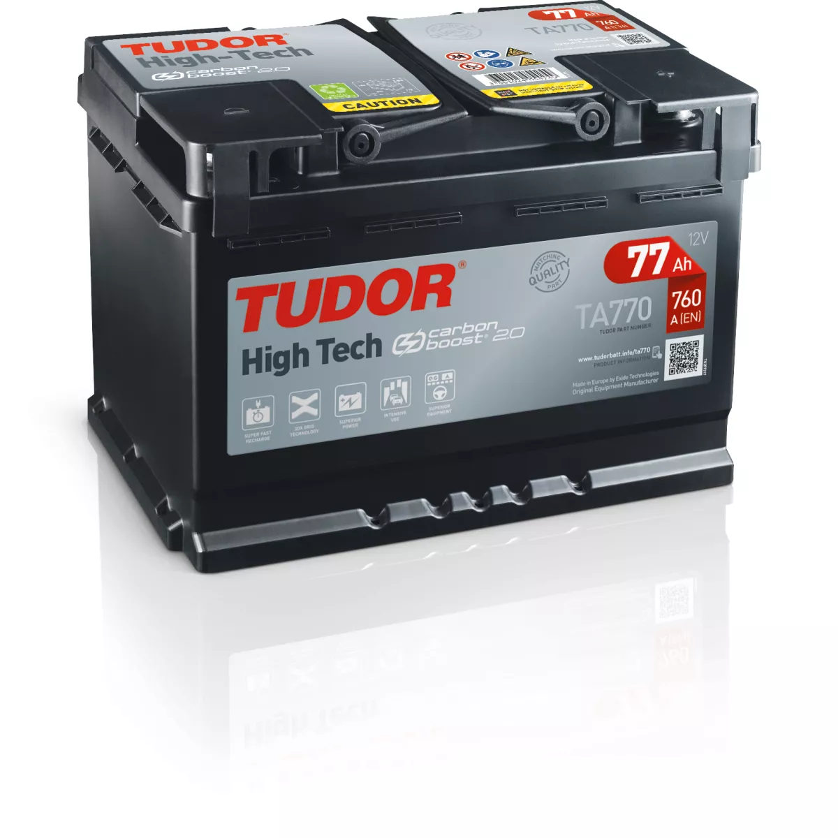 Batterie HIGH TECH TUDOR TA770 12V 77Ah 760A - Batteries Auto, Voitures,  4x4, Véhicules Start & Stop Auto - BatterySet