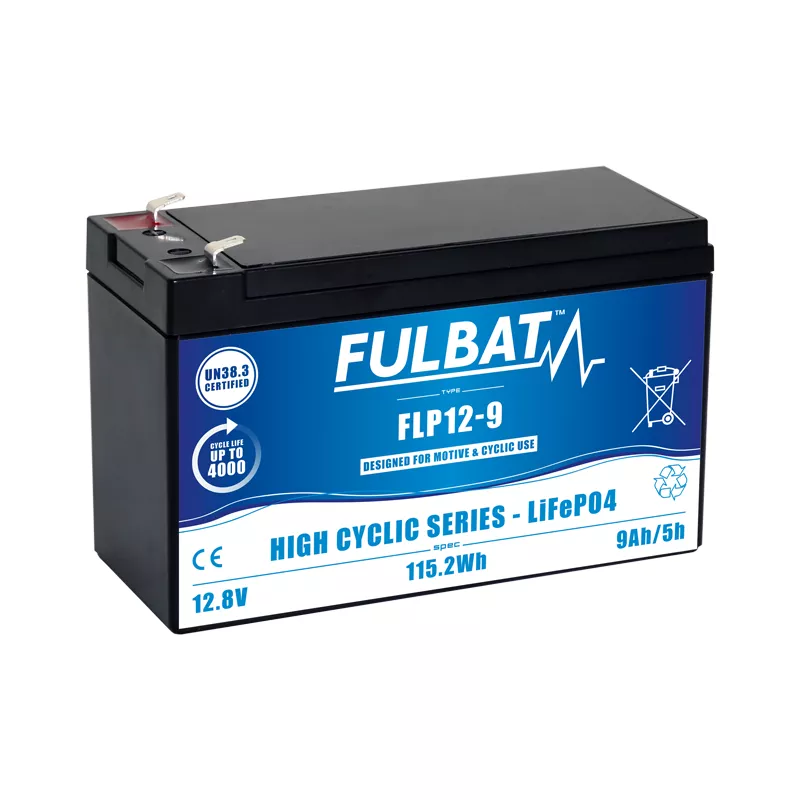 BATTERIE LiFePO4 CYCLIC LITHIUM FULBAT FLP12-9 12,8V 9AH - Batteries  Lithium Médical - BatterySet