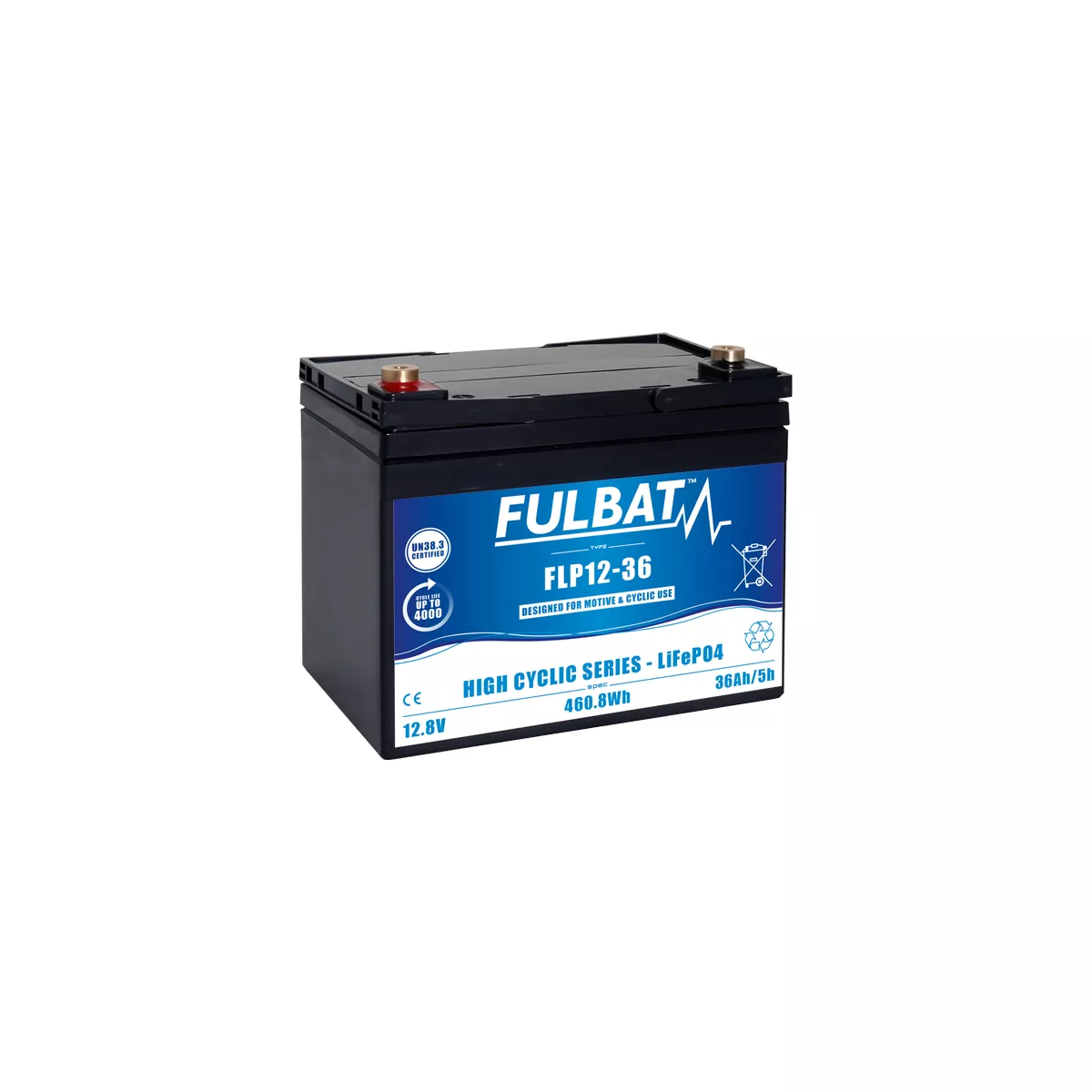 BATTERIE LiFePO4 CYCLIC LITHIUM FULBAT FLP1236 12,8V 36AH Batteries