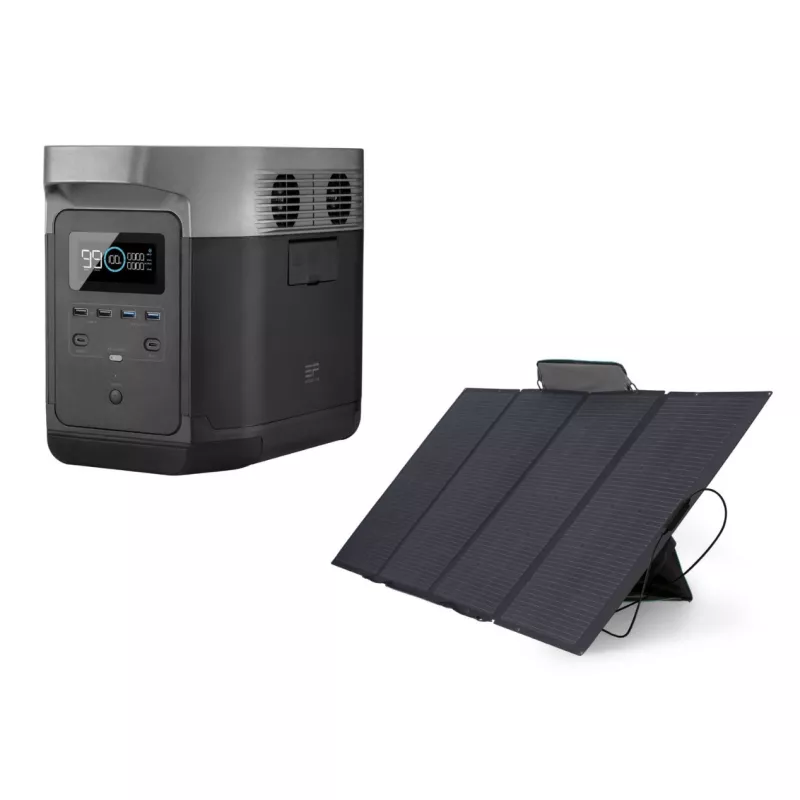 KIT NOMADE ECOFLOW BATTERIE DELTA + PANNEAU SOLAIRE 400W - Batteries  nomades solaires - BatterySet