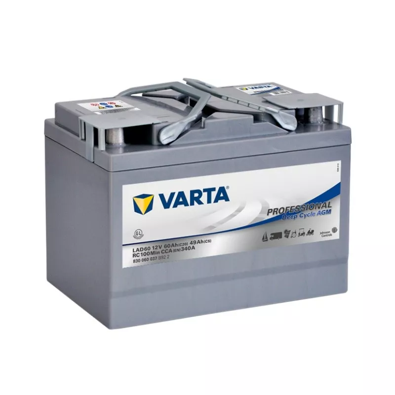 BATTERIE DECHARGE-LENTE VARTA AGM LAD60 12V 60AH 340A - Batteries