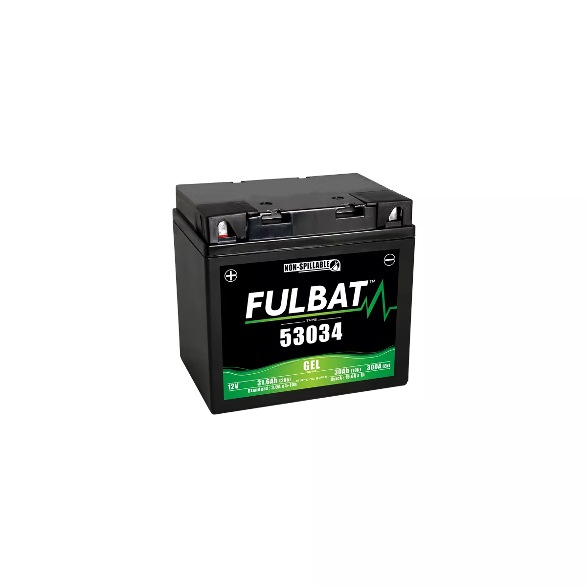 BATTERIE MOTO FULBAT GEL 53034 12V 30AH 300A Batteries Motos