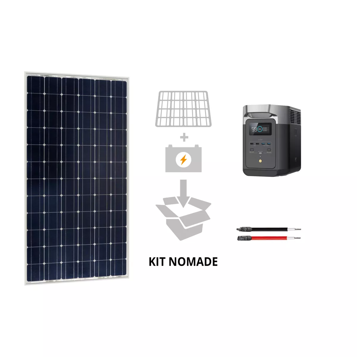 BATTERIE ECOFLOW DELTA 2 + PANNEAU SOLAIRE VICTRON 305W - Kits solaires -  BatterySet