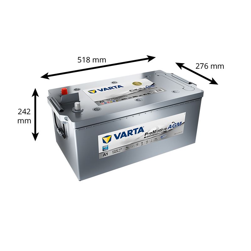BATTERIE VARTA PROMOTIVE AGM A1 12V 210AH 1200A - Batteries Poids-Lourd,  Camions, TP Engin Agricole, Poids-lourd - BatterySet