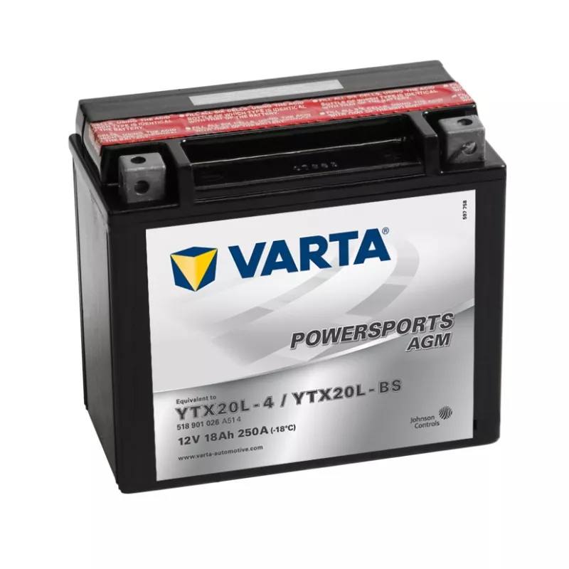 BATTERIE YTX20L-BS VARTA AGM : Batterie moto, scooter, quad - BATTERYSET